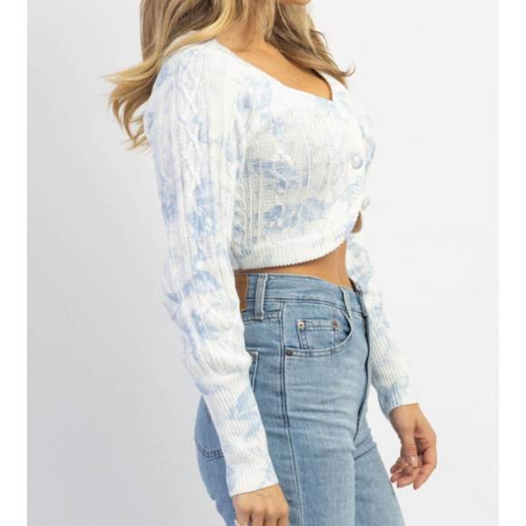 NEW SUNDAYUP cape weekend button crop cardigan in white - Picture 5 of 6